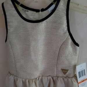 Guess Brocade Gold Color Toddler Girl Dress Size 4